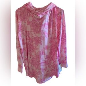 Lularoe Pink Floral Hoodie Amber Hoodie Size Medium